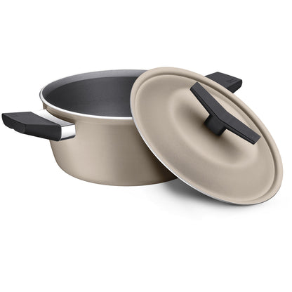 Olla con Tapa Tramontina Antiadherente Starflon Excellent  Arena- 24cm
