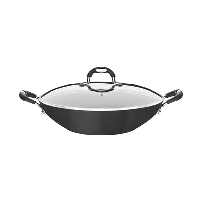 Wok con Tapa Tramontina Mônaco Antiadherente Starflon Premium Negro- 32cm