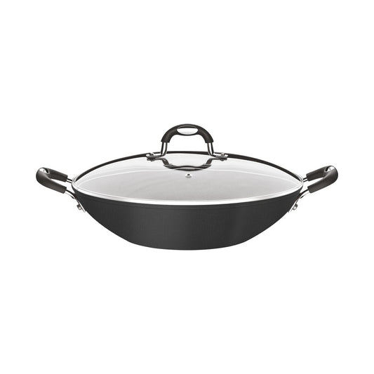 Wok con Tapa Tramontina Mônaco Antiadherente Starflon Premium Negro- 32cm