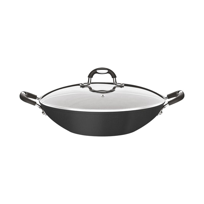 Wok con Tapa Tramontina Mônaco Antiadherente Starflon Premium Negro- 32cm