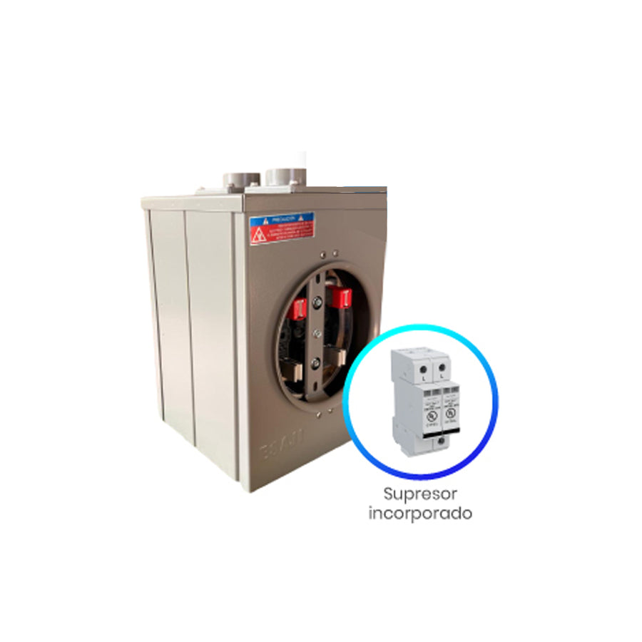 Base de medidor Antirrobo para empotrar  ESAJI breaker incorporado + Supresor DS72