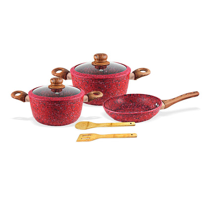 Juego de Ollas Monix   Granito Rojo- 7Pzs