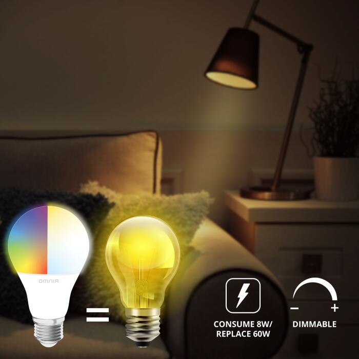 Bombillo LED Omnia  RGB+CW Inteligente WiFi - 2Pack