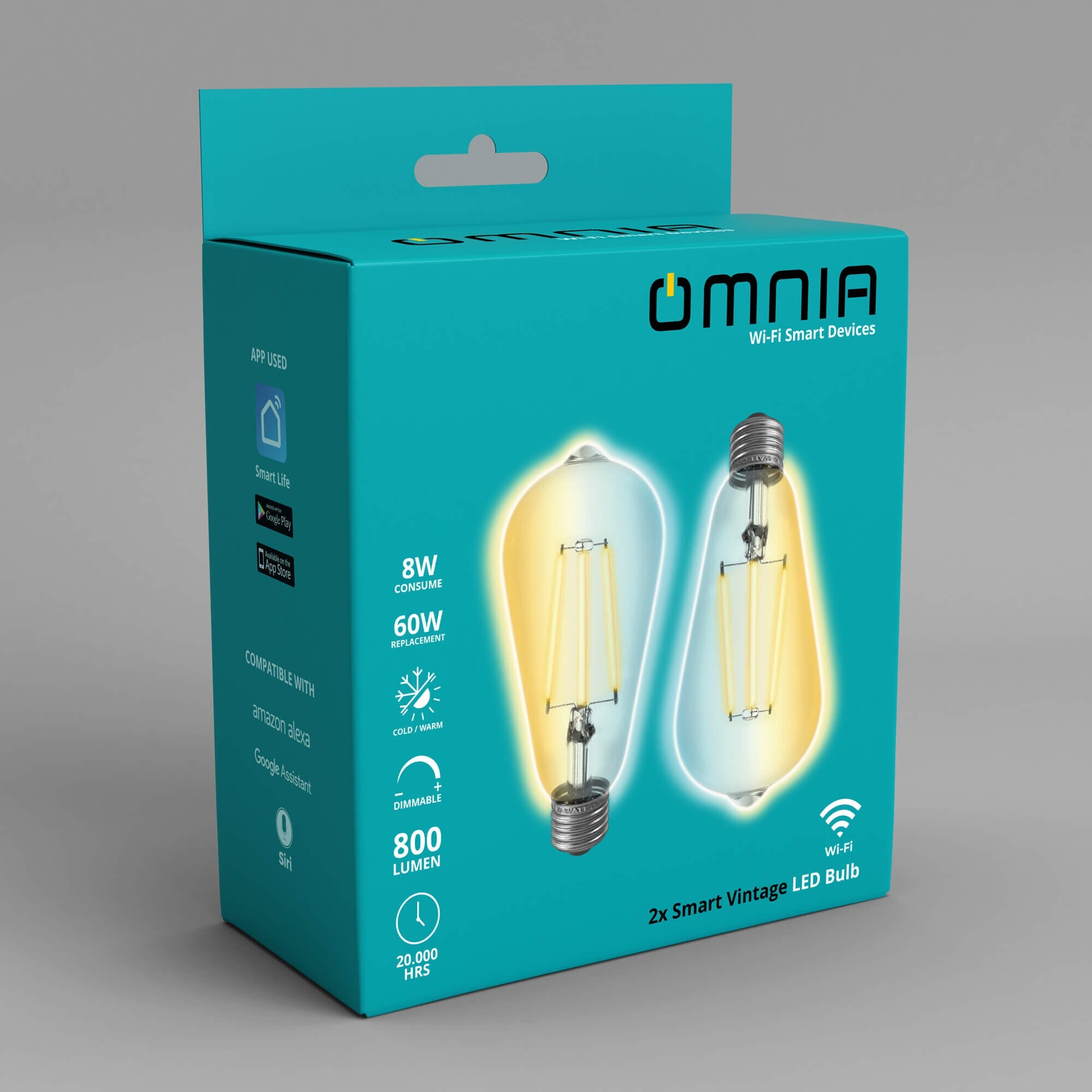 Combo 4: 2 Bombillo Led Vintage X2 + Enchufe Inteligente Gratis Omnia