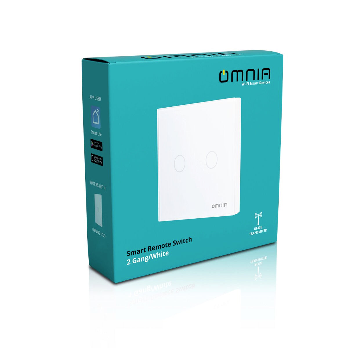 Apagador (Auxiliar) Omnia Inalámbrico RF Blanco- 2 Vías