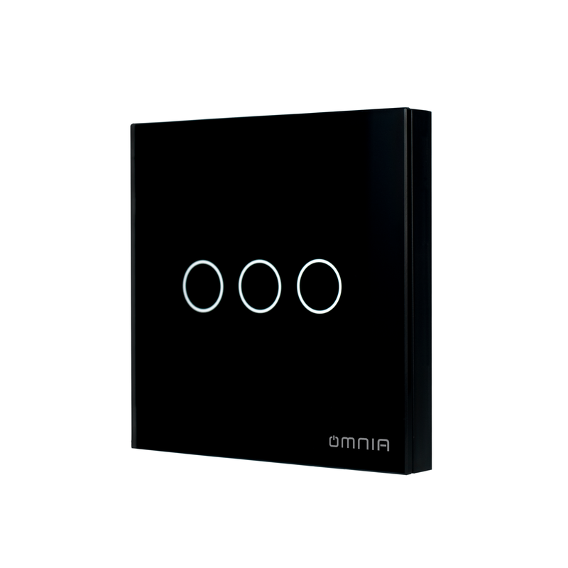 Apagador (Auxiliar) Omnia Inalámbrico RF Negro- 3 Vías