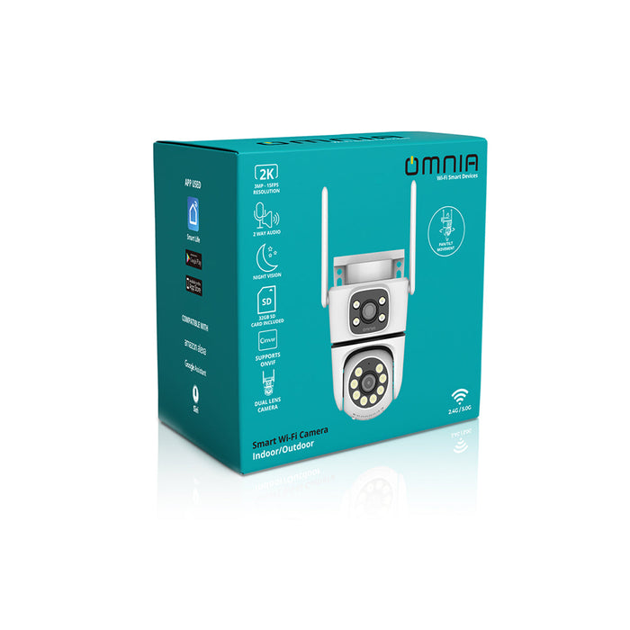 Camara Inteligente Omnia  PTZ  WiFi Interior y Exterior Dual - 2K