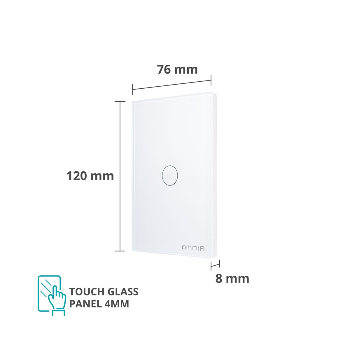 Apagador Inteligente Omnia Híbrido WiFi/RF Blanco- 1 Vía