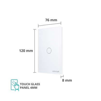 Apagador Inteligente Omnia Híbrido WiFi/RF Blanco- 1 Vía