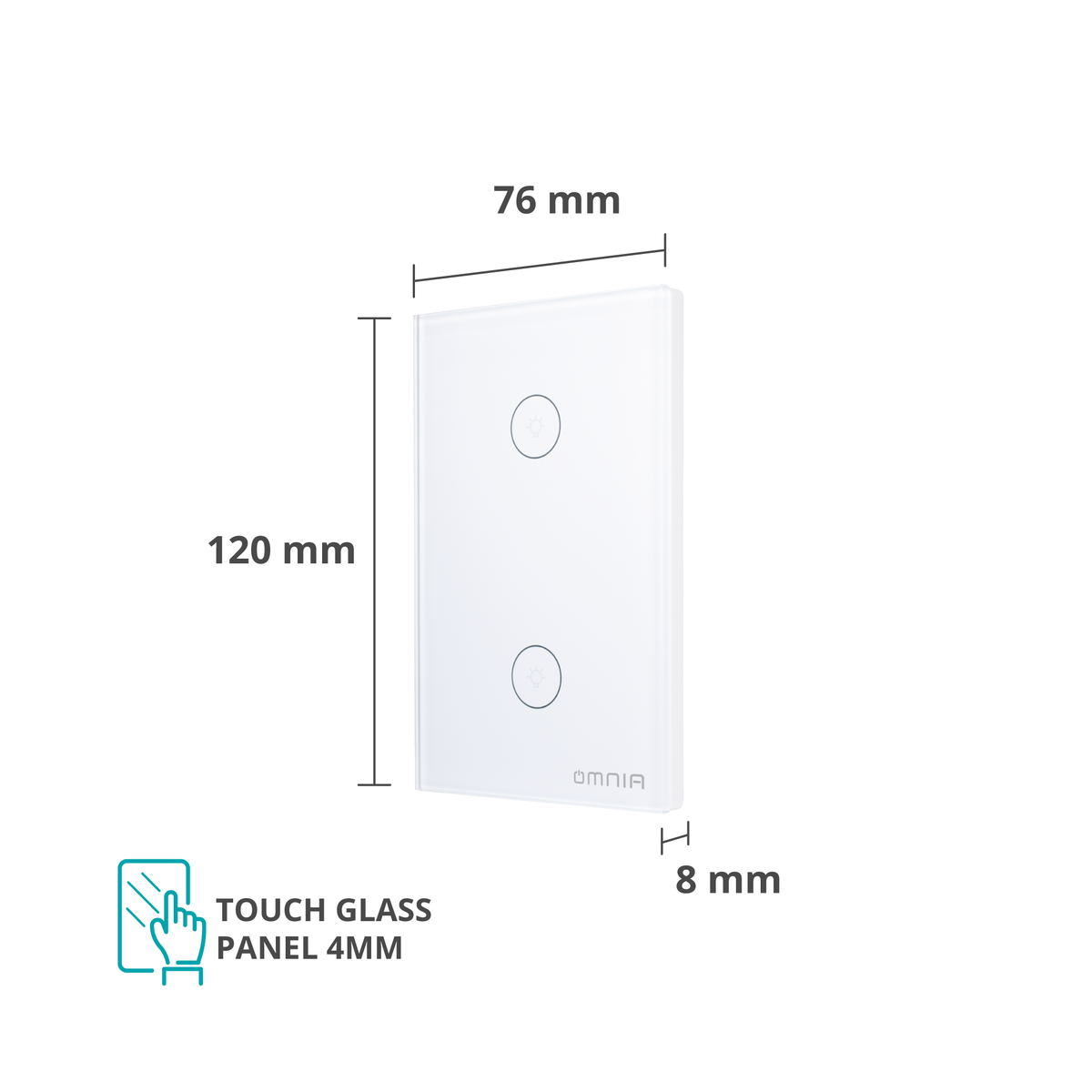 Apagador Inteligente Omnia Híbrido WiFi/RF Blanco- 2 Vías