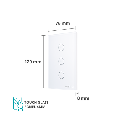 Apagador Inteligente Omnia Híbrido WiFi/RF Blanco- 3 Vías