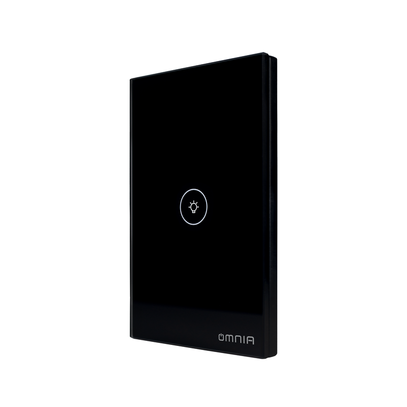 Apagador Inteligente Omnia Híbrido WiFi/RF Negro- 1 Vía