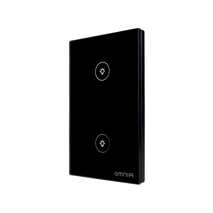 Apagador Inteligente Omnia Híbrido WiFi/RF Negro- 2 Vías