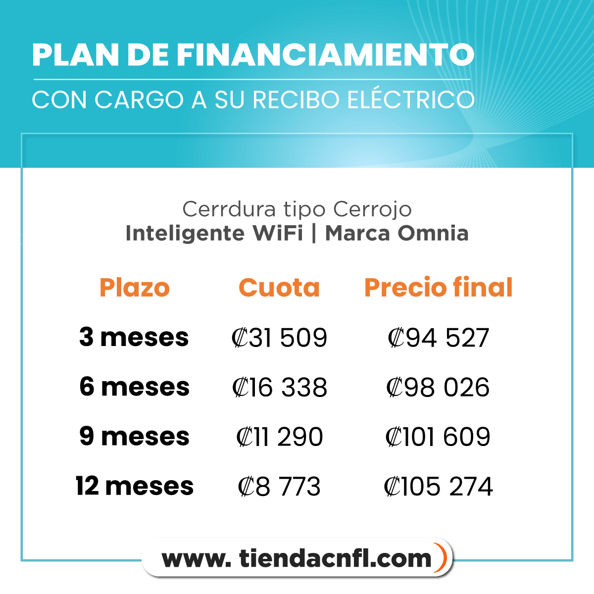 Cerradura Tipo Cerrojo Inteligente WiFi OMNIA