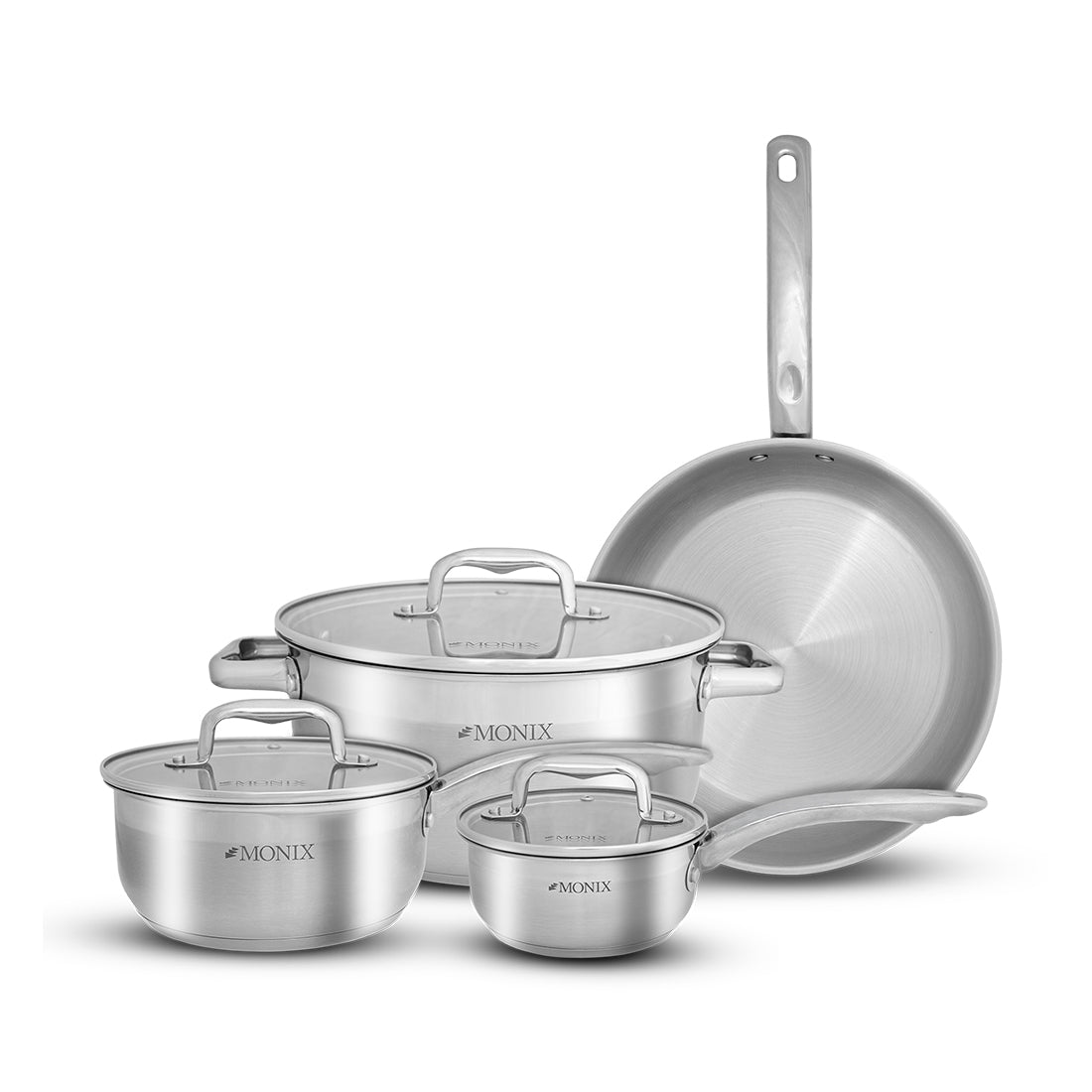 Juego de Ollas Monix Acero inoxidable Steel Master -7 pzs