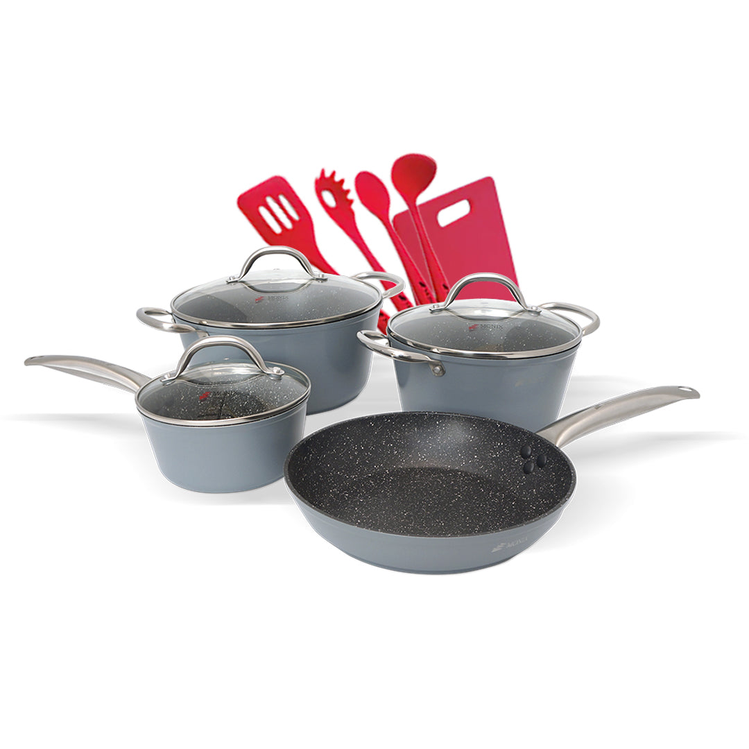 Juego de Ollas Monix Mármol Gris - 12Pzs