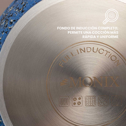 Juego de Ollas Monix Granito Azul- 6 Pzs