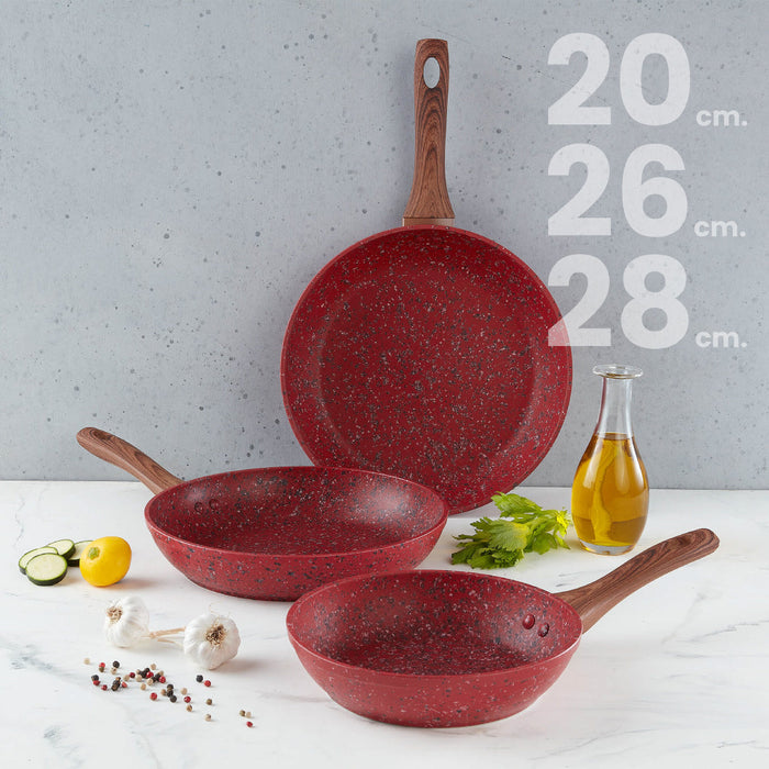 Set de Sartenes Monix Granito Rojo - 3pzs