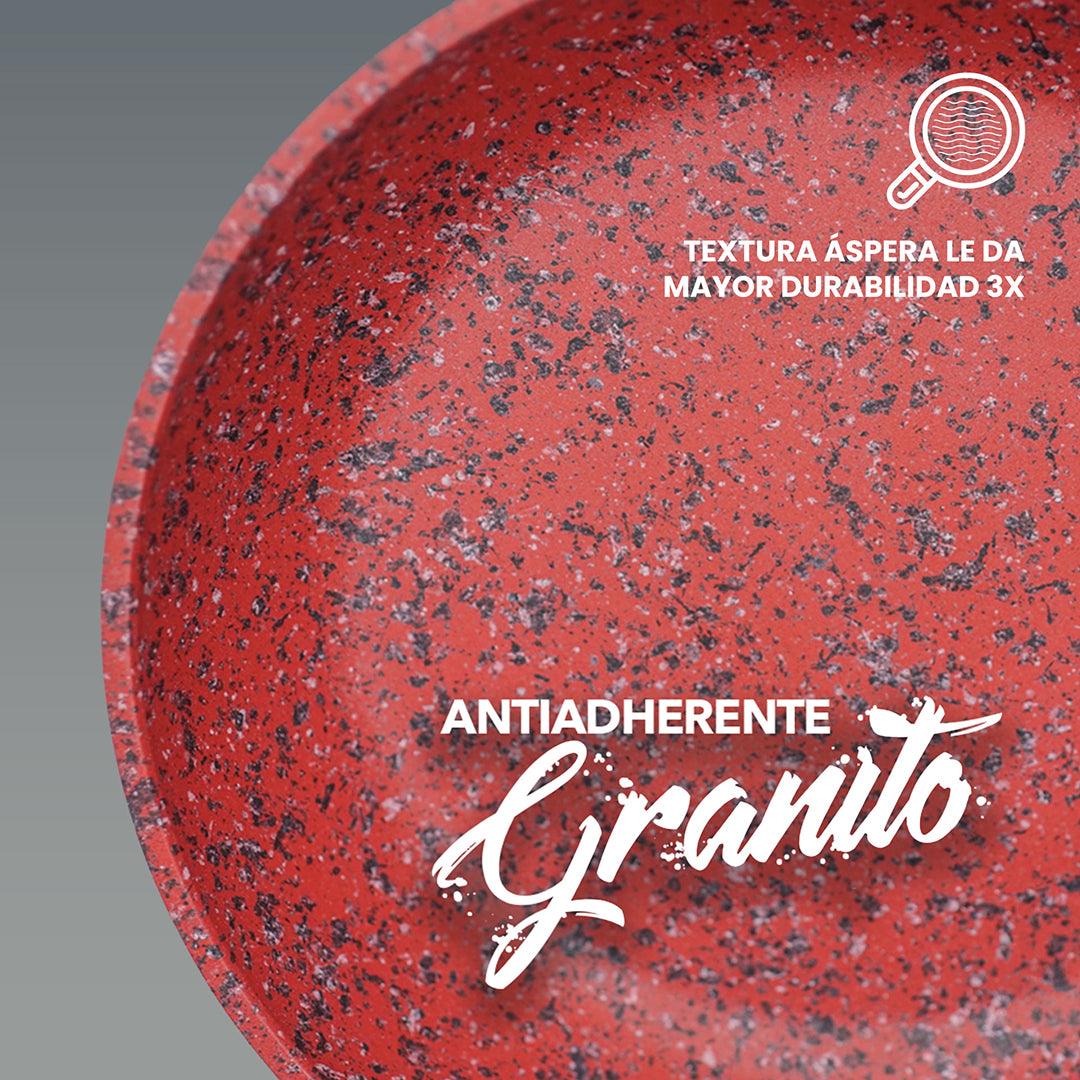 Juego de Ollas Monix   Granito Rojo- 7Pzs