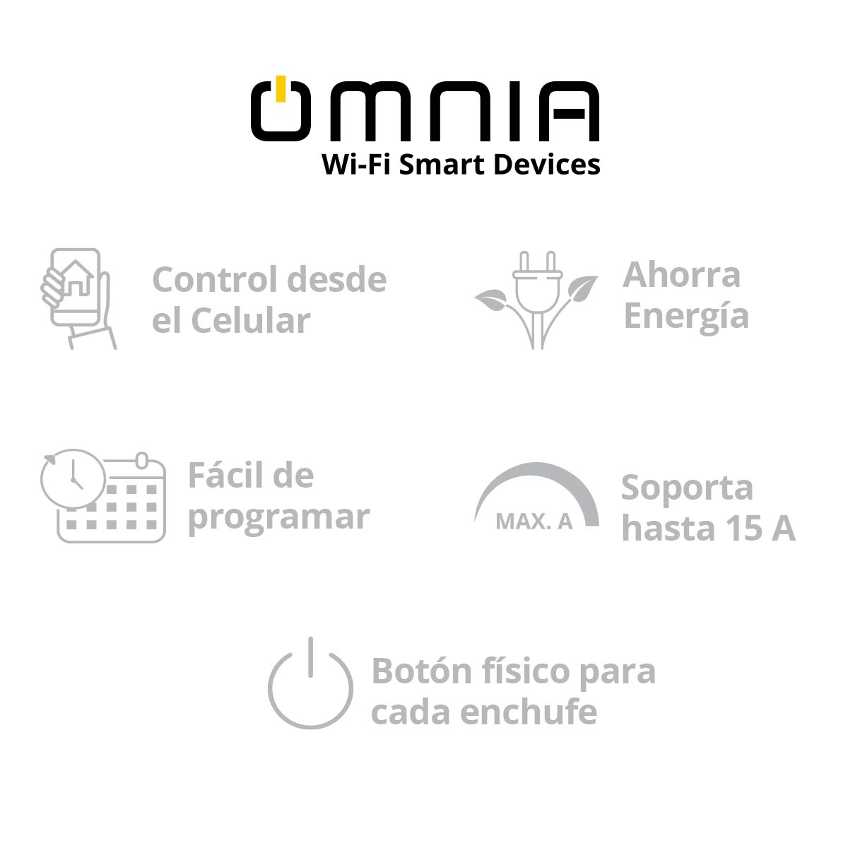 Tomacorriente Inteligente Omnia WiFi con USB