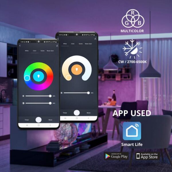 Bombillo LED Omnia RGB+CW  Inteligente WiFi - 2Pack - Image 6