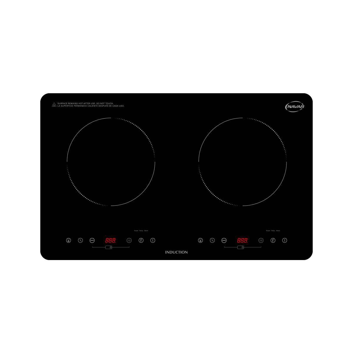 Plantilla de inducción Navar 2 Discos Sobremesa - 1800W - Image 2